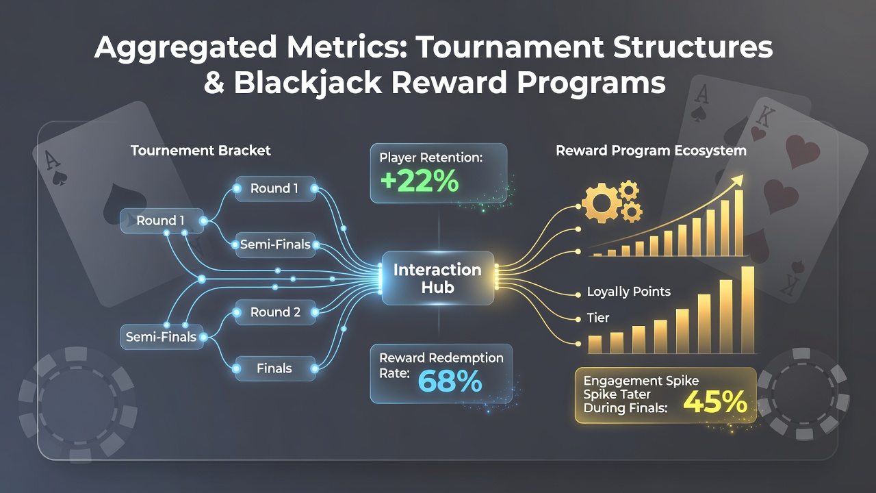 Aggregated data charts showing blackjack tournament participation rates alongside loyalty reward accumulation patterns across multiple digital platforms