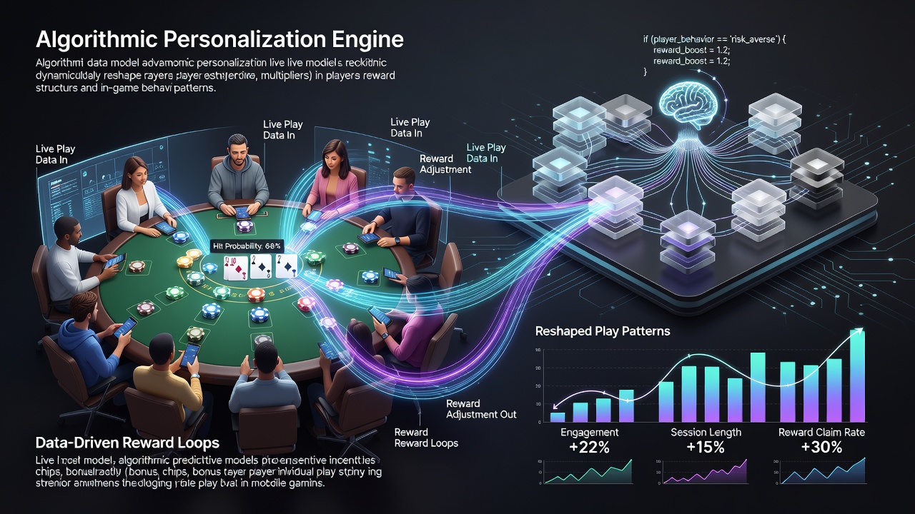 Analytics dashboard displaying real-time player segmentation and reward optimization metrics for blackjack apps