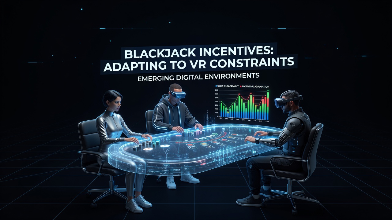 Virtual reality blackjack table with digital incentive overlays in an immersive casino environment