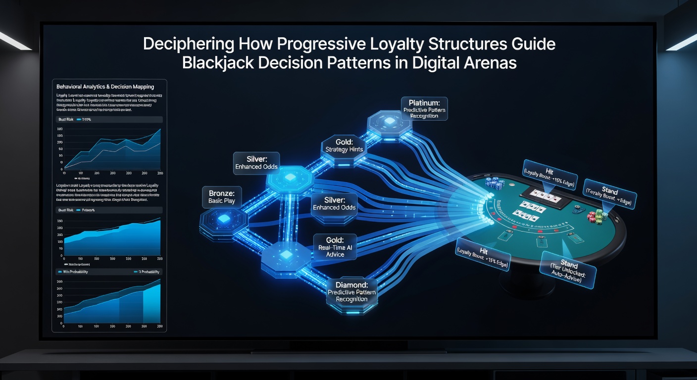 Digital blackjack interface displaying loyalty tier progress and reward indicators