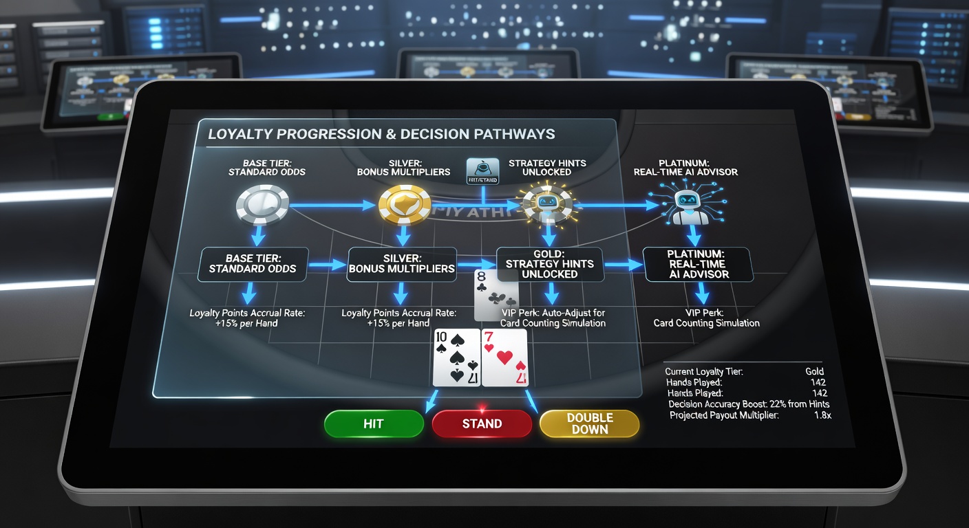 Analytics dashboard showing player progression through loyalty tiers alongside betting pattern graphs