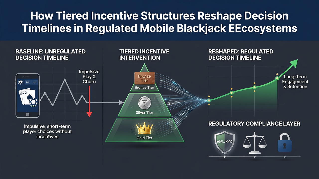 Screenshot of mobile blackjack app interface displaying tier progress bar and countdown timer