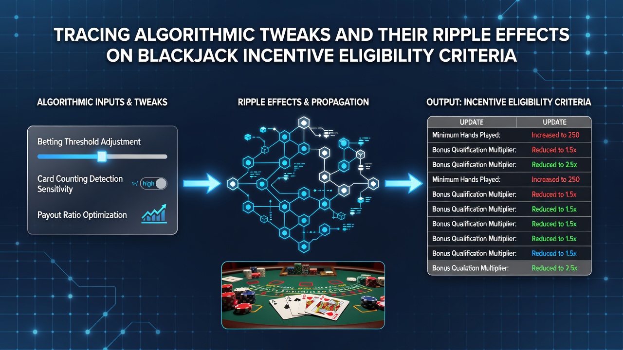 Digital interface showing algorithmic tracking of blackjack player activity and bonus eligibility metrics