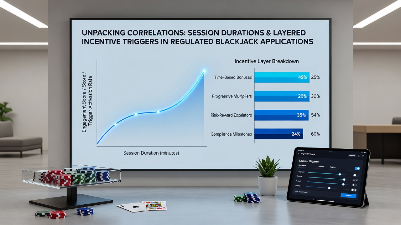 Graph showing session duration trends linked to layered incentives in regulated blackjack apps