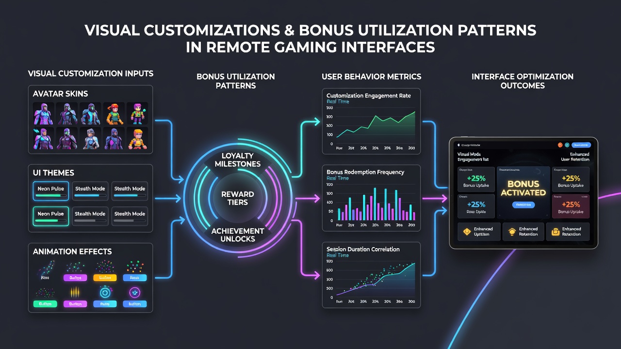 Player using customized interface elements to track bonuses in a mobile gaming app